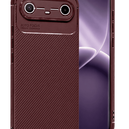 Tecno Spark Slim 5G Auto Focus Karbon Kapak Kılıf - Bordo