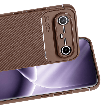 Tecno Spark Slim 5G Auto Focus Karbon Kapak Kılıf - Kahverengi 2