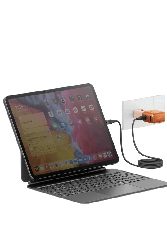 TravelGo Adapter 35W 1 Adet Type-C 35W ve 1 Adet 18W USB Çıkışlı PD Hızlı Şarj Aleti - Turuncu 5