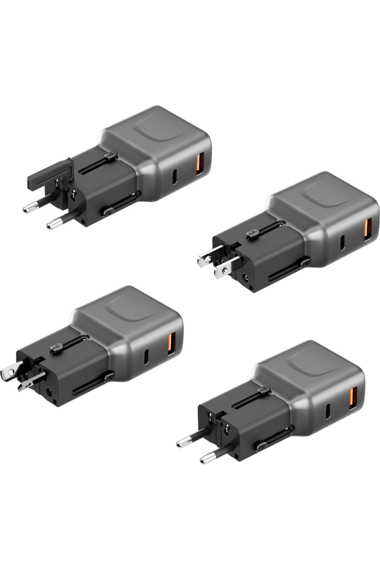 TravelGo Adapter 35W 1 Adet Type-C 35W ve 1 Adet 18W USB Çıkışlı PD Hızlı Şarj Aleti - Siyah 4