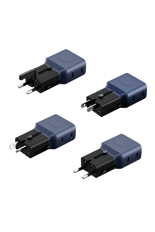 TravelGo Adapter 35W 1 Adet Type-C 35W ve 1 Adet 18W USB Çıkışlı PD Hızlı Şarj Aleti- Mavi 4