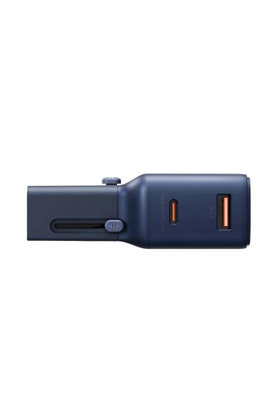 TravelGo Adapter 35W 1 Adet Type-C 35W ve 1 Adet 18W USB Çıkışlı PD Hızlı Şarj Aleti- Mavi 3