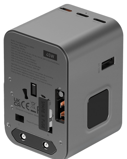 TravelWorld Universal GaN45 1 Adet 45W Type C 2 Adet 15W Type C ve 2 Adet 12W USB Çıkışlı PD Hızlı Şarj Aleti 2