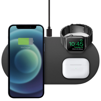 Aereo 3in1 Magsafe 15W Hızlı Kablosuz Şarj - Koyu Gri 2