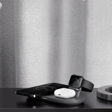 Aereo 3in1 Magsafe 15W Hızlı Kablosuz Şarj - Koyu Gri 3