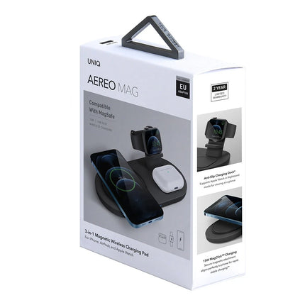 Aereo 3in1 Magsafe 15W Hızlı Kablosuz Şarj - Siyah 5