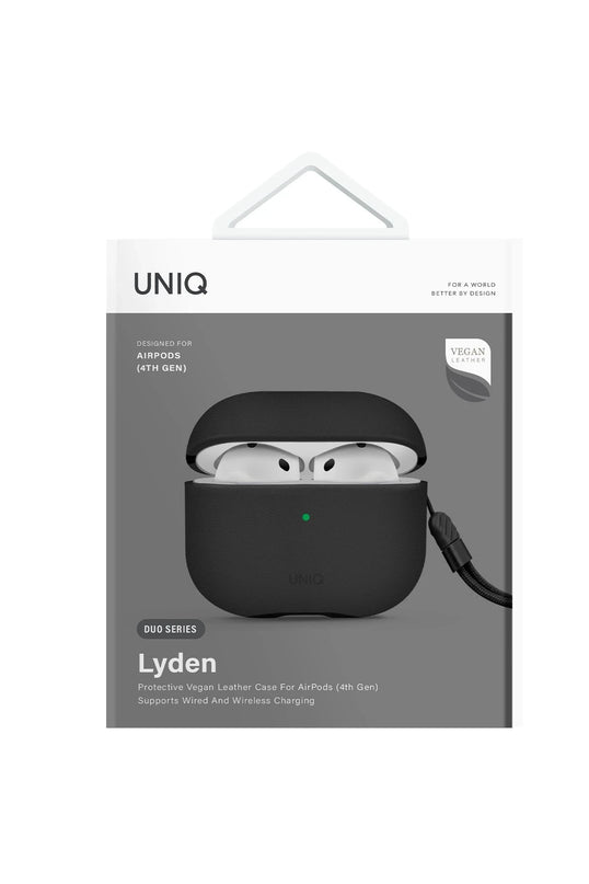 Airpods 4 (4.nesil)/Airpods 5 (5.Nesil) Lyden DS Deri Kılıf - Siyah 5
