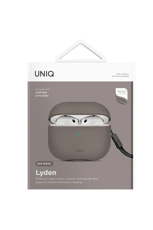 Airpods 4 (4.nesil)/Airpods 5 (5.Nesil) Lyden DS Deri Kılıf - Titan Gri 5