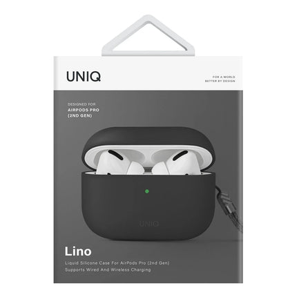 Airpods Pro 2 (2.nesil) Lino Silikon Kılıf - Gri 4