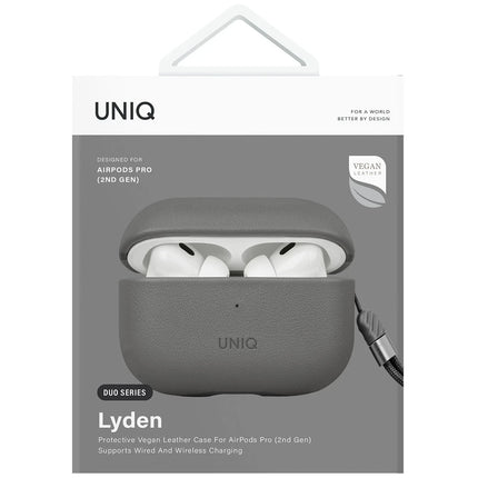 Airpods Pro 2 (2.nesil) Lyden DS Deri Kılıf - Siyah 5