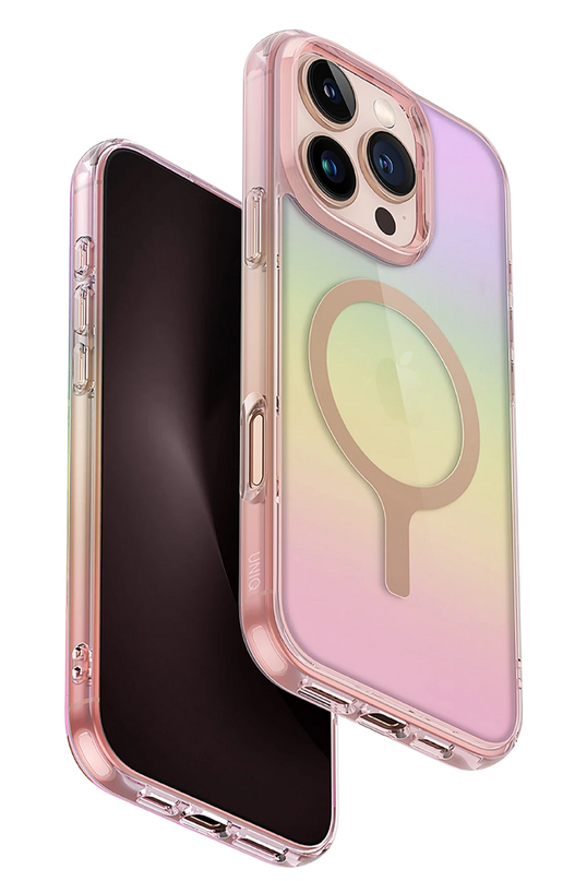 iPhone 16 Pro Max Iridescia Magsafe Kapak Kılıf - Pembe Rainbow