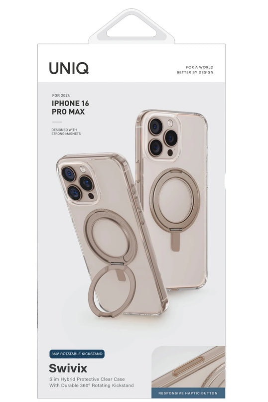 iPhone 16 Pro Max Swivix Rotating Kickstand Kapak Kılıf - Siyah 3