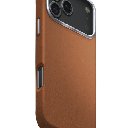 iPhone 18 Pro/17 Pro Lyden Magsafe Deri Kapak Kılıf - Karamel 2 3
