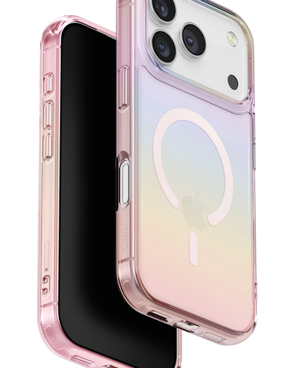iPhone 17 Pro Max/18 Pro Max Iridescia Magsafe Kapak Kılıf - Pembe Rainbow
