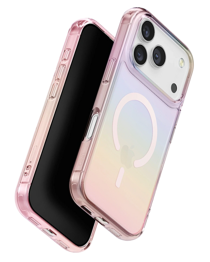 iPhone 17 Pro Max/18 Pro Max Iridescia Magsafe Kapak Kılıf - Pembe Rainbow 3