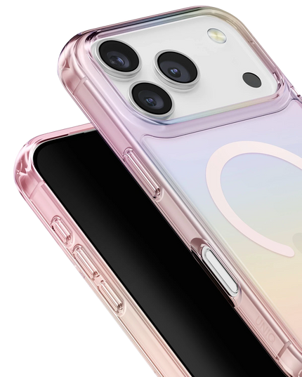 iPhone 17 Pro Max/18 Pro Max Iridescia Magsafe Kapak Kılıf - Pembe Rainbow 2