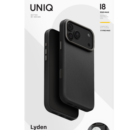 iPhone 18 Pro/17 Pro Lyden Magsafe Deri Kapak Kılıf - Siyah 5