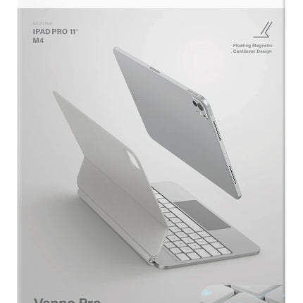 iPad Pro 11 (2022) Venno Pro Manyetik Klavyeli Tablet Kılıfı - Beyaz 6