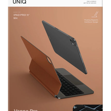 iPad Pro 11 (2022) Venno Pro Manyetik Klavyeli Tablet Kılıfı - Çöl Titanyum 6