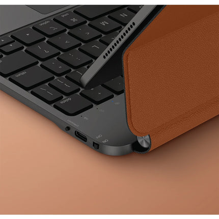 iPad Pro 11 (2022) Venno Pro Manyetik Klavyeli Tablet Kılıfı - Çöl Titanyum 4