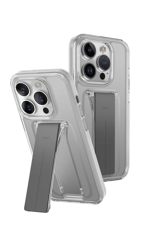 iPhone 15 Pro Max Heldro Mount Standlı Kapak Kılıf - Şeffaf