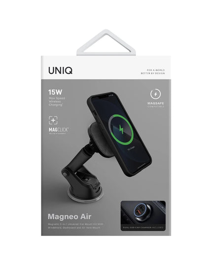Magneo Yapışkanlı Manyetik 15W Kablosuz Şarjlı 360 Dönen Araç Tutucu 7