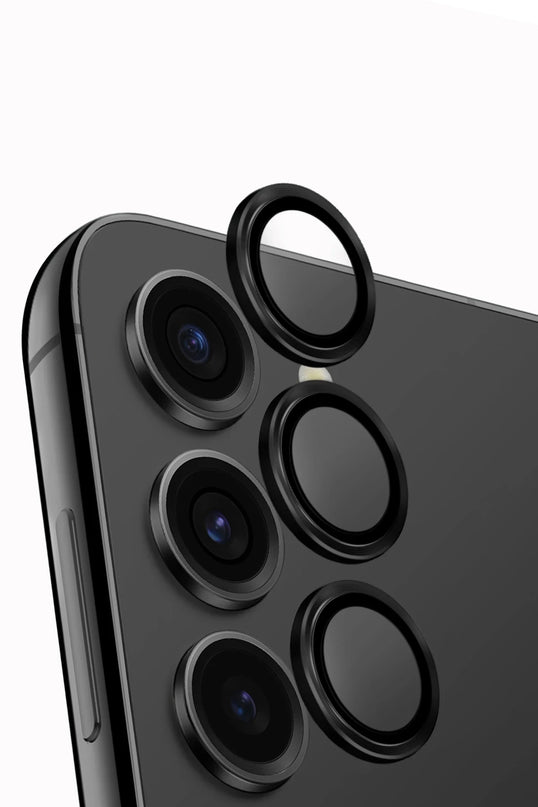 Samsung Galaxy S24 Optix Aluguard Alüminyum Kamera Lens Koruyucu - Siyah