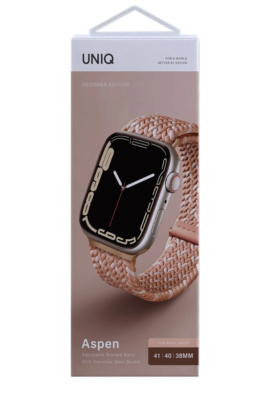 Watch 41mm Aspen Designer Örgülü Kordon - Pembe 3