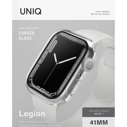Watch 41mm Legion Camlı Silikon Kasa Koruyucu - Beyaz 6