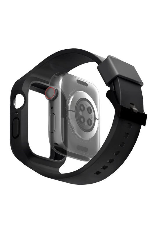 Watch 45mm Monos 2 in 1 Silikon Kordon - Siyah
