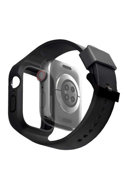 Watch 45mm Monos 2 in 1 Silikon Kordon - Siyah