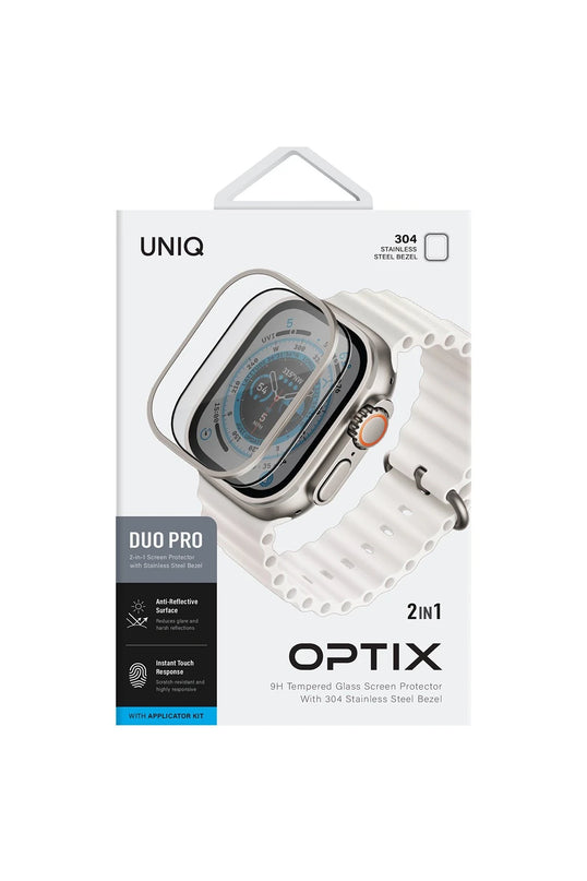 Watch Ultra 49mm Optix Duo Pro Anti Reflective Camlı Çelik Kasa Koruyucu 5