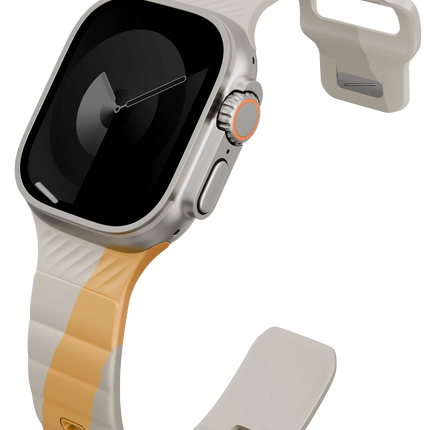Watch Ultra 49mm Stride Rubber FKM Designer Edition Silikon Kordon - Bej-Sarı