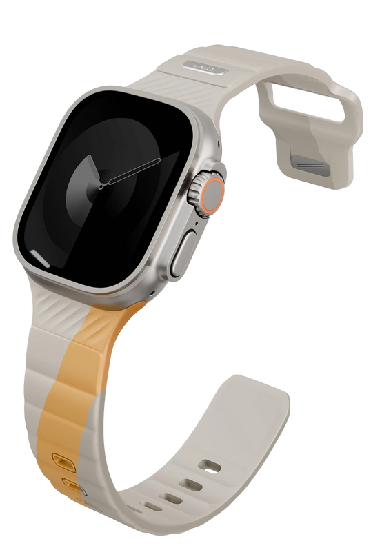 Watch Ultra 49mm Stride Rubber FKM Designer Edition Silikon Kordon - Bej-Sarı