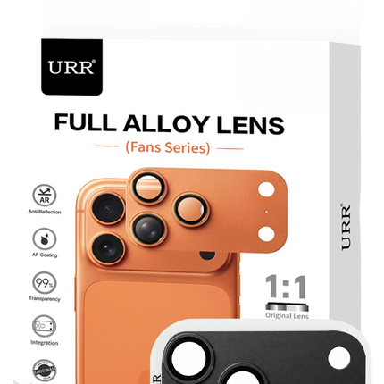 iPhone 18 Pro Fans Series Full Alloy Kamera Lens Koruyucu - Siyah