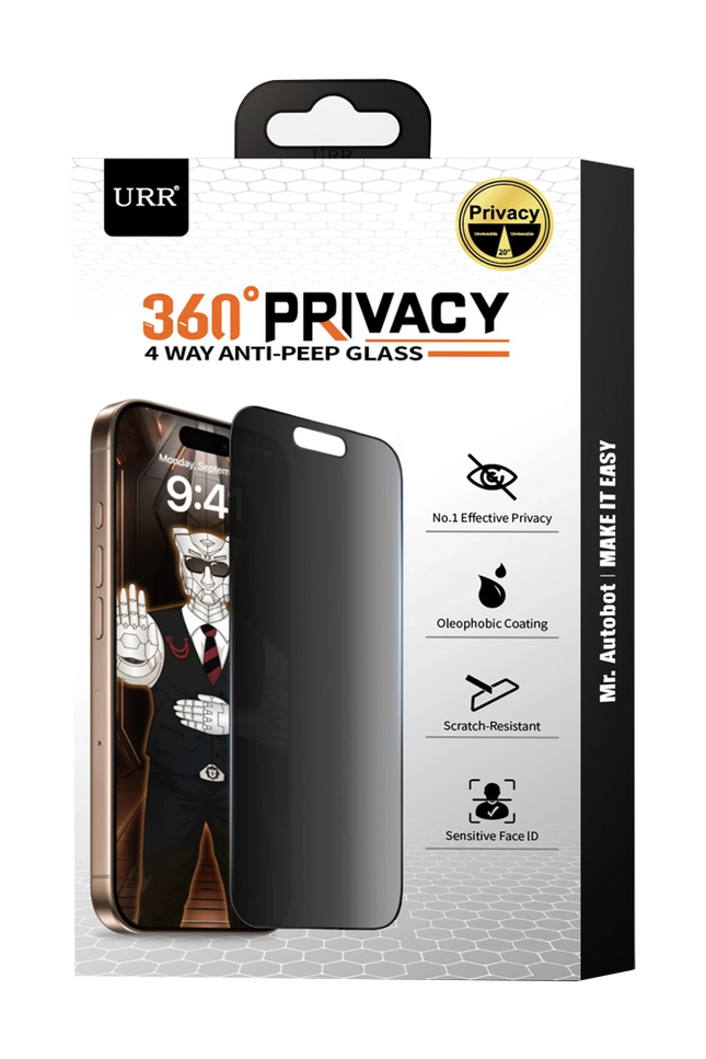 iPhone 18 Pro Max 4 Way Anti Spy 360 Privacy Cam Ekran Koruyucu