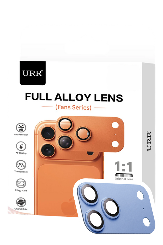 iPhone 18 Pro Max Fans Series Full Alloy Kamera Lens Koruyucu - Mavi