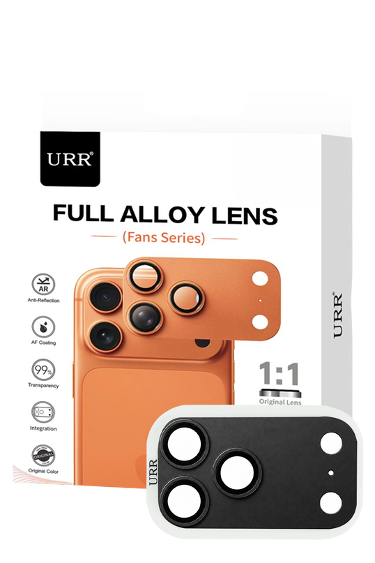 iPhone 18 Pro Max Fans Series Full Alloy Kamera Lens Koruyucu - Siyah