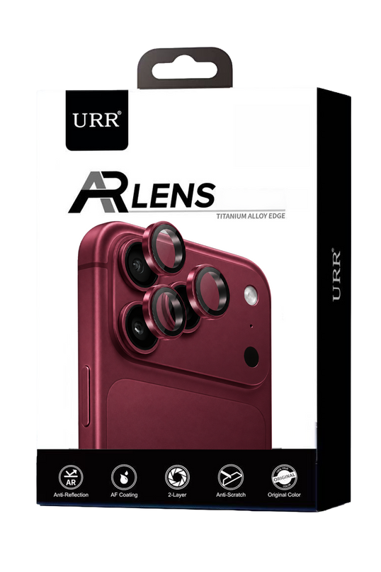 iPhone 18 Pro Max Titanium Alloy AR Kamera Lens Koruyucu - Bordo