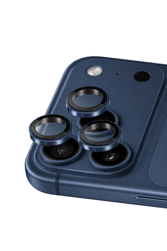 iPhone 18 Pro Max Titanium Alloy AR Kamera Lens Koruyucu - Lacivert 3