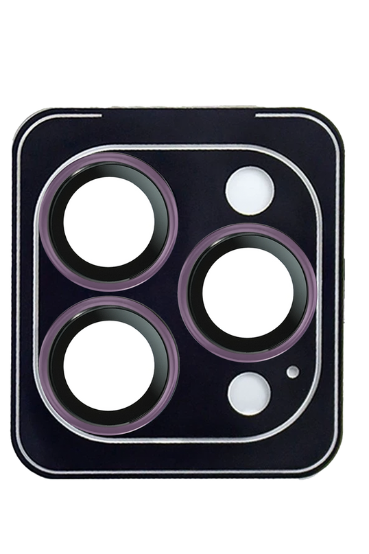 iPhone 14 Pro Max Titanium Alloy AR Kamera Lens Koruyucu - Derin Mor