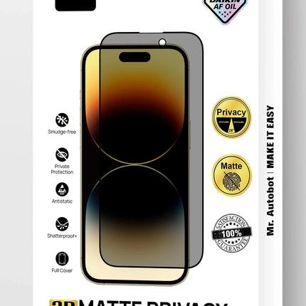 iPhone 15 Pro 3D Matte Privacy Resin Edge Cam Ekran Koruyucu