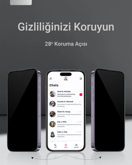 iPhone 15 Pro 3D Privacy Resin Edge Cam Ekran Koruyucu 3
