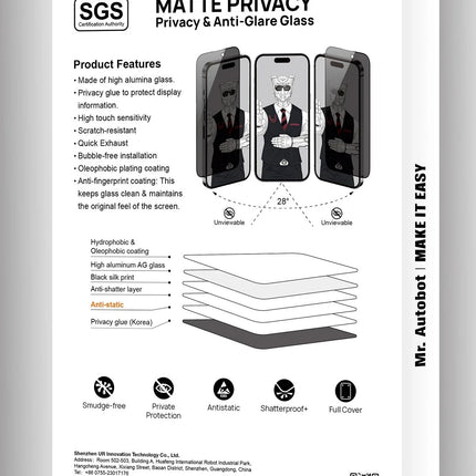 iPhone 15 Pro Max 3D Matte Privacy Resin Edge Cam Ekran Koruyucu 2