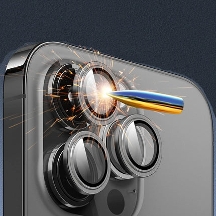 iPhone 15 Pro Max 3D PVD Dioxide Kamera Lens Koruyucu - Lacivert 2