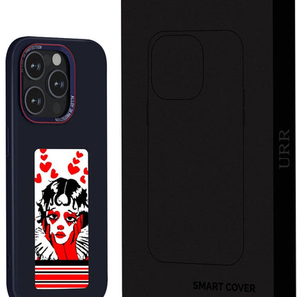 iPhone 15 Pro Max NFC Smart Case Akıllı Kapak Kılıf - Lacivert 2