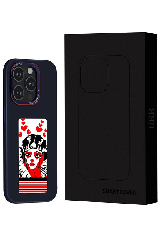 iPhone 15 Pro Max NFC Smart Case Akıllı Kapak Kılıf - Lacivert 2