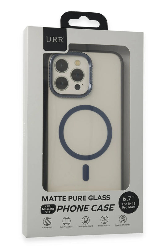 iPhone 15 Pro Max PVDSS Lens Titanium Edge Magsafe Kapak - Lacivert 5