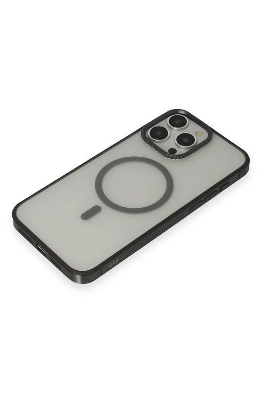 iPhone 15 Pro Max PVDSS Lens Titanium Edge Magsafe Kapak - Siyah 4