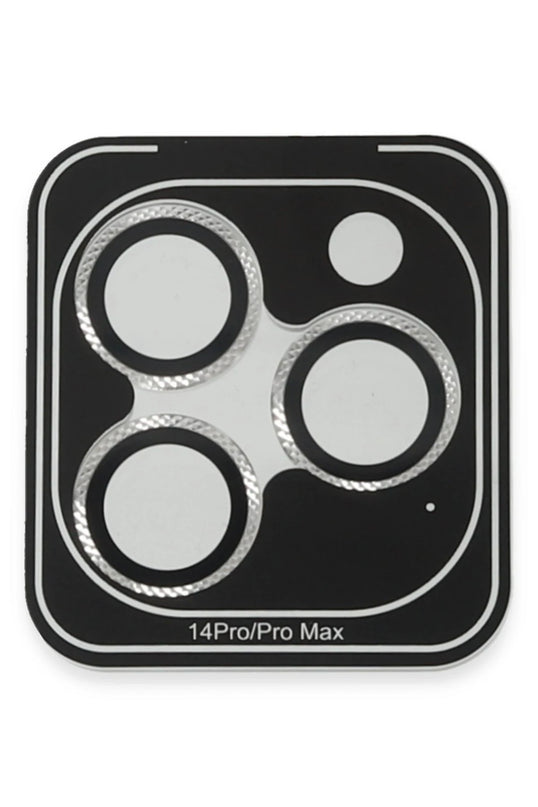 iPhone 15 Pro Max Rhomb Snakeskin AR Kamera Lens Koruyucu - Gümüş 3